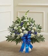 Blue & White Sympathy Floor Basket